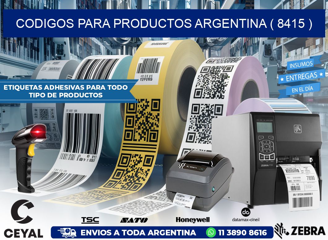 CODIGOS PARA PRODUCTOS ARGENTINA ( 8415 )