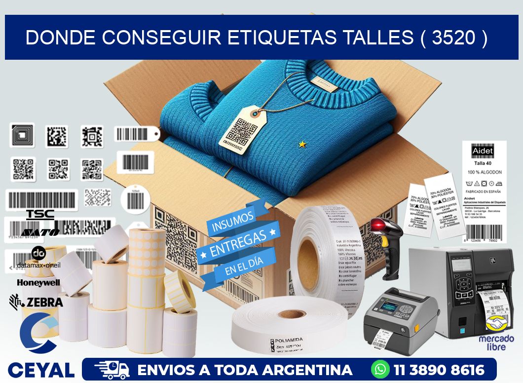 DONDE CONSEGUIR ETIQUETAS TALLES ( 3520 )