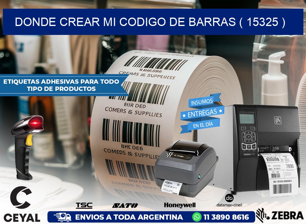 DONDE CREAR MI CODIGO DE BARRAS ( 15325 )