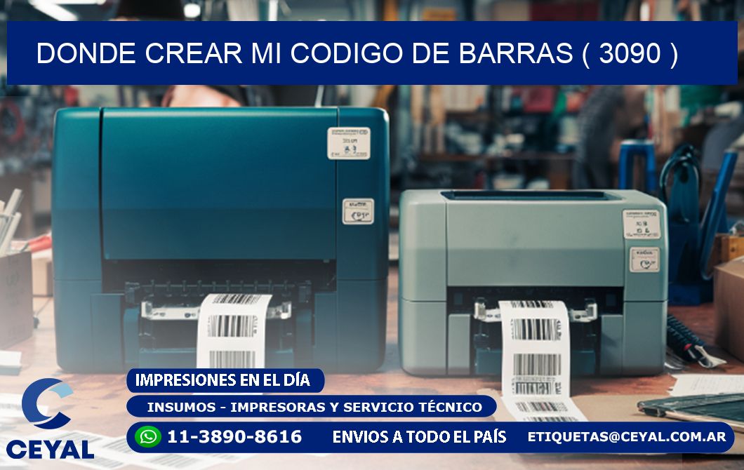 DONDE CREAR MI CODIGO DE BARRAS ( 3090 )