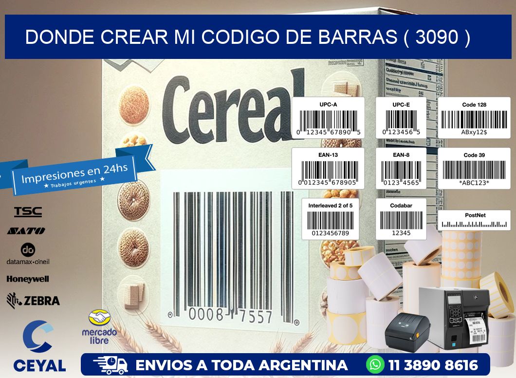 DONDE CREAR MI CODIGO DE BARRAS ( 3090 )