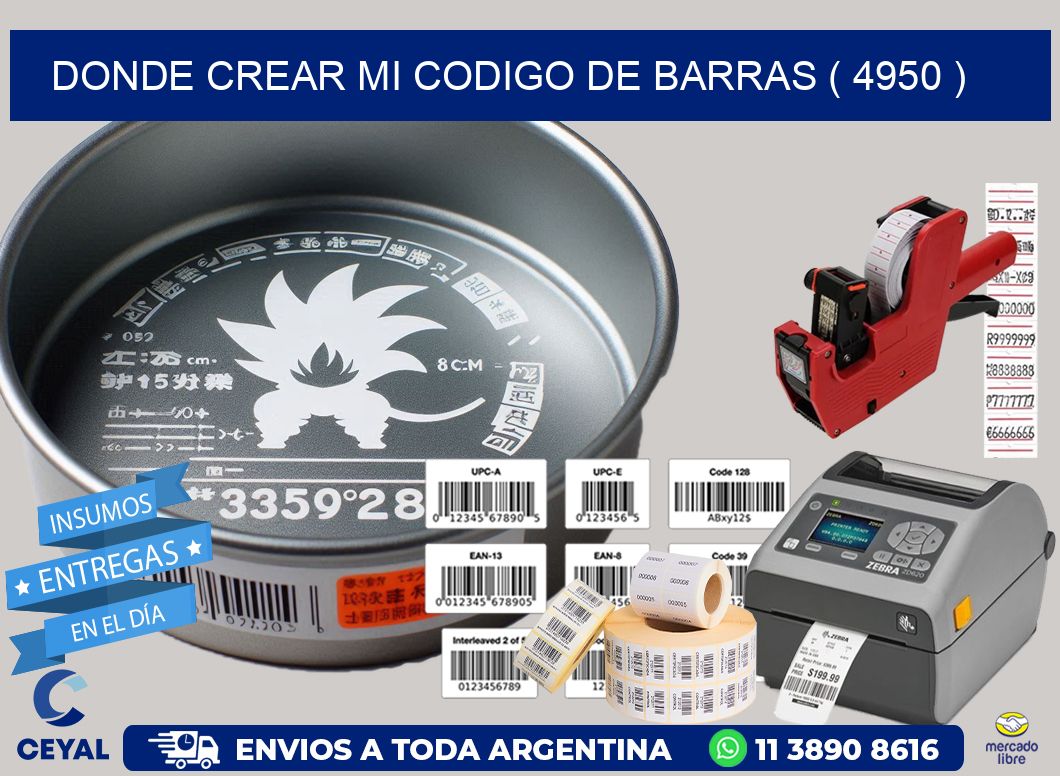 DONDE CREAR MI CODIGO DE BARRAS ( 4950 )