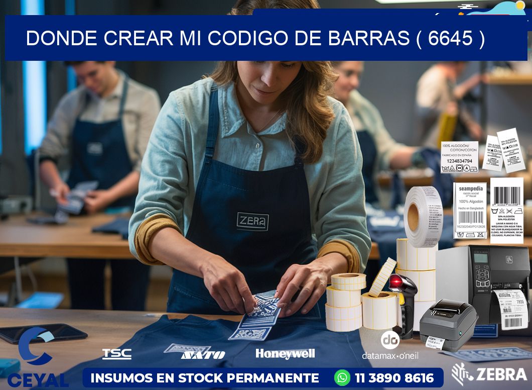 DONDE CREAR MI CODIGO DE BARRAS ( 6645 )