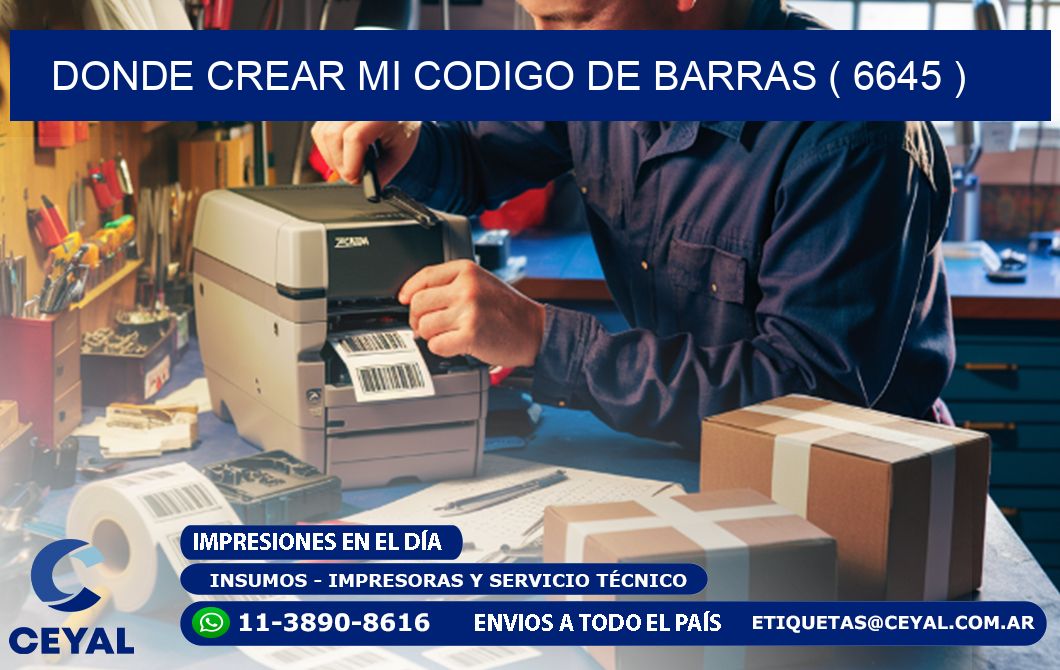 DONDE CREAR MI CODIGO DE BARRAS ( 6645 )