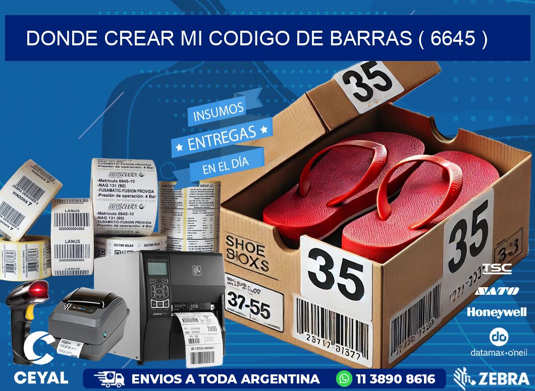 DONDE CREAR MI CODIGO DE BARRAS ( 6645 )