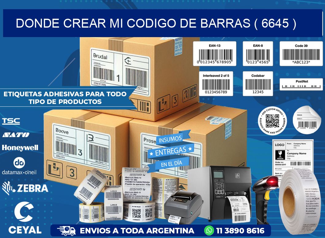 DONDE CREAR MI CODIGO DE BARRAS ( 6645 )