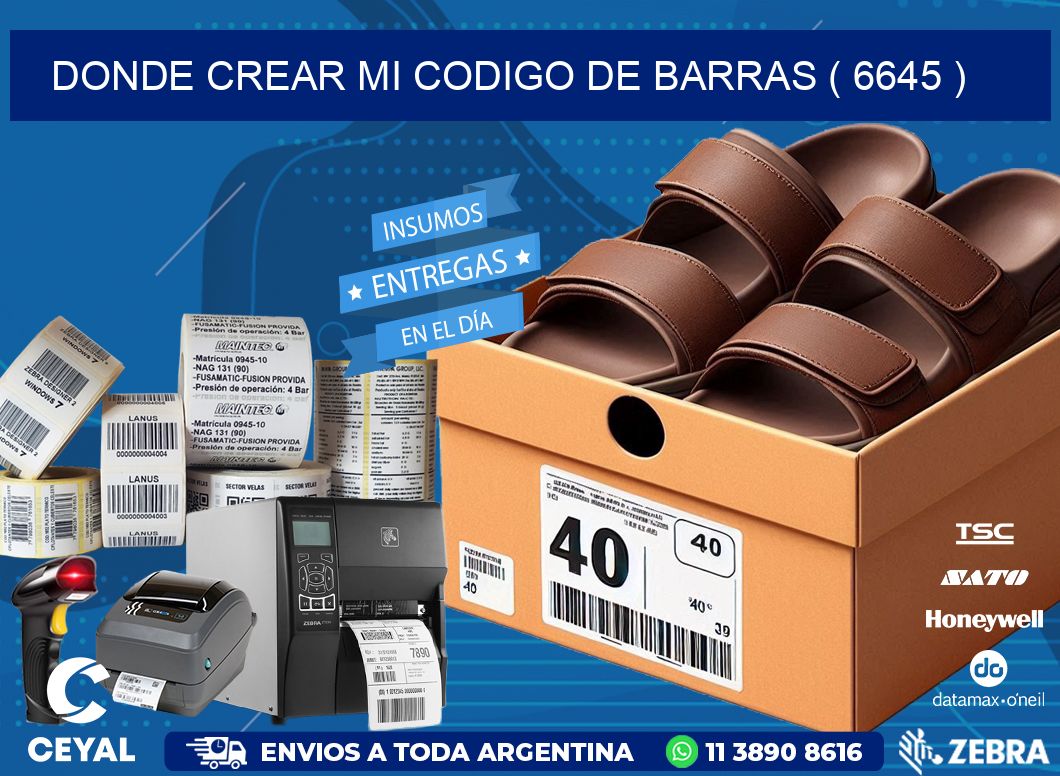 DONDE CREAR MI CODIGO DE BARRAS ( 6645 )