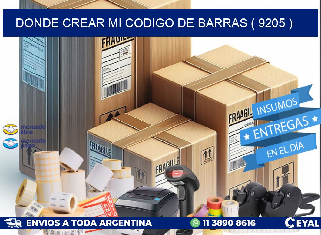 DONDE CREAR MI CODIGO DE BARRAS ( 9205 )