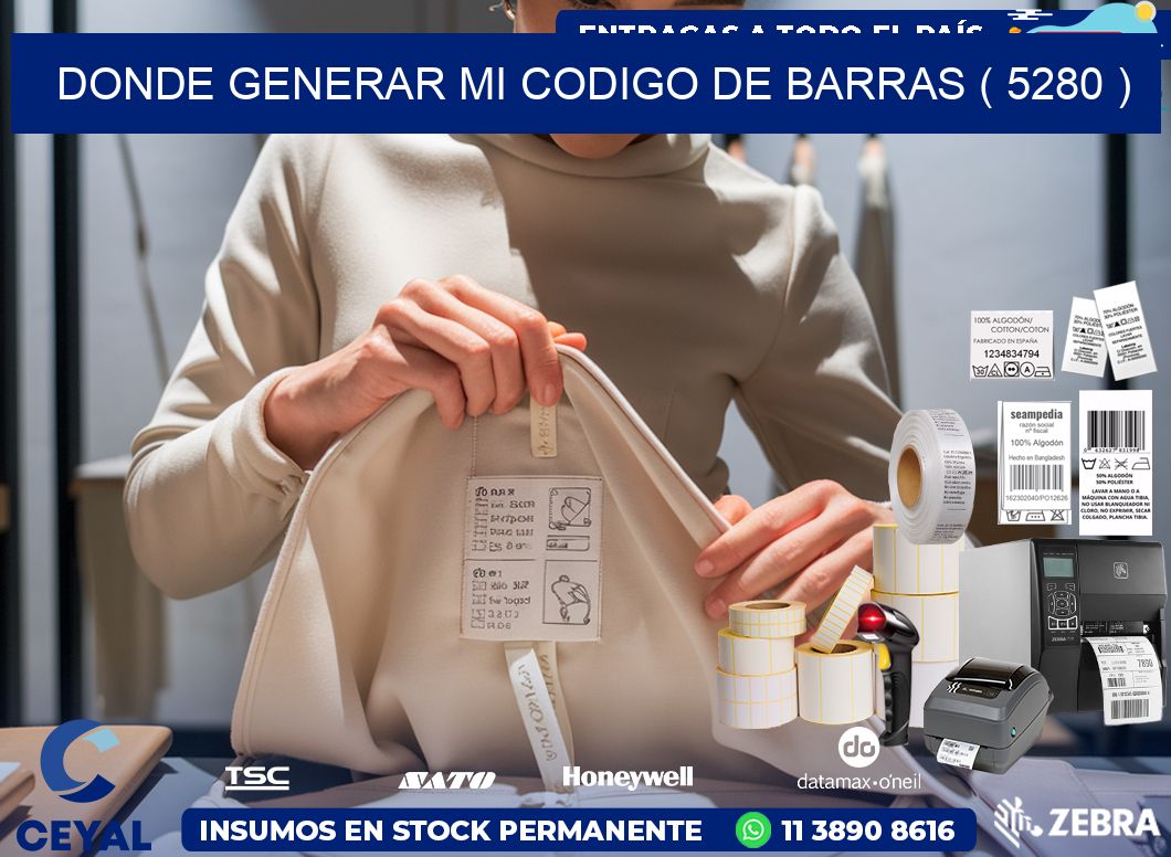 DONDE GENERAR MI CODIGO DE BARRAS ( 5280 )