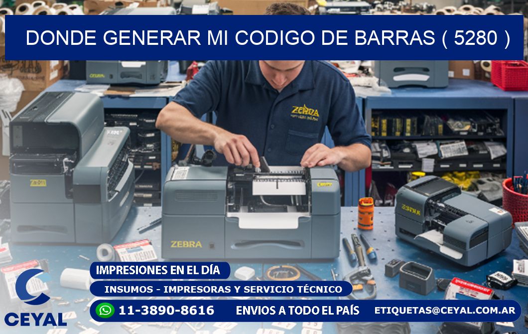 DONDE GENERAR MI CODIGO DE BARRAS ( 5280 )