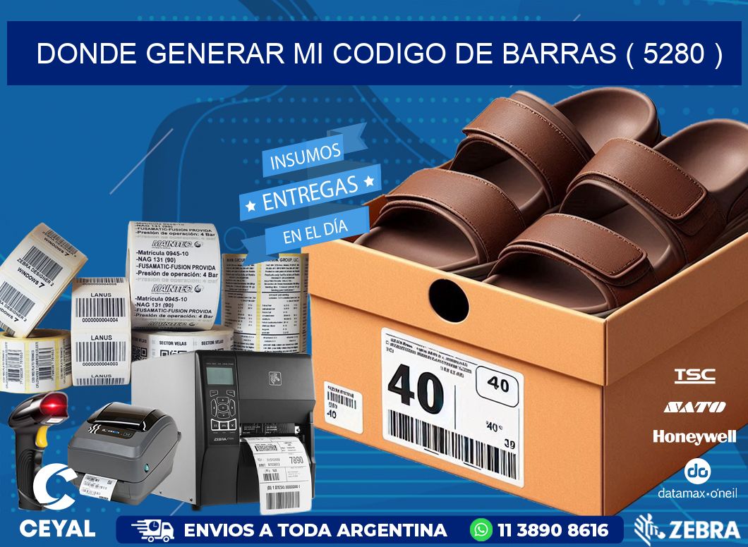 DONDE GENERAR MI CODIGO DE BARRAS ( 5280 )