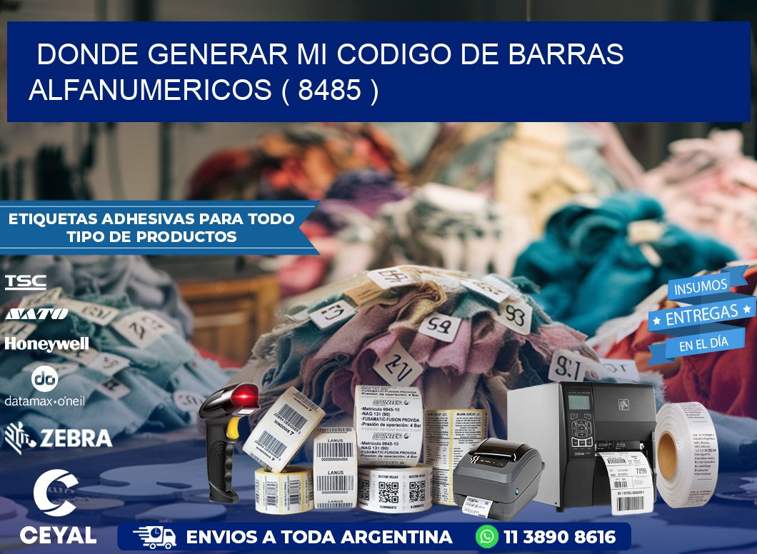 DONDE GENERAR MI CODIGO DE BARRAS ALFANUMERICOS ( 8485 )