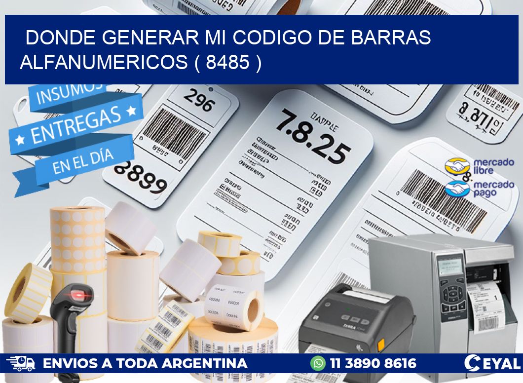 DONDE GENERAR MI CODIGO DE BARRAS ALFANUMERICOS ( 8485 )