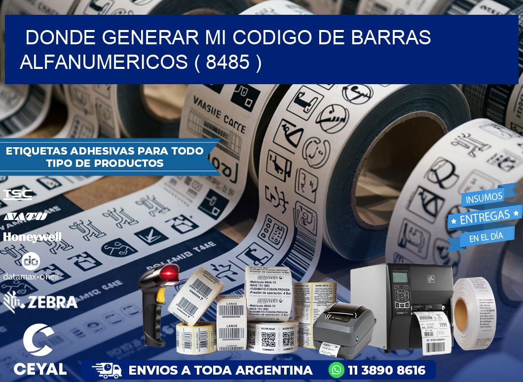 DONDE GENERAR MI CODIGO DE BARRAS ALFANUMERICOS ( 8485 )