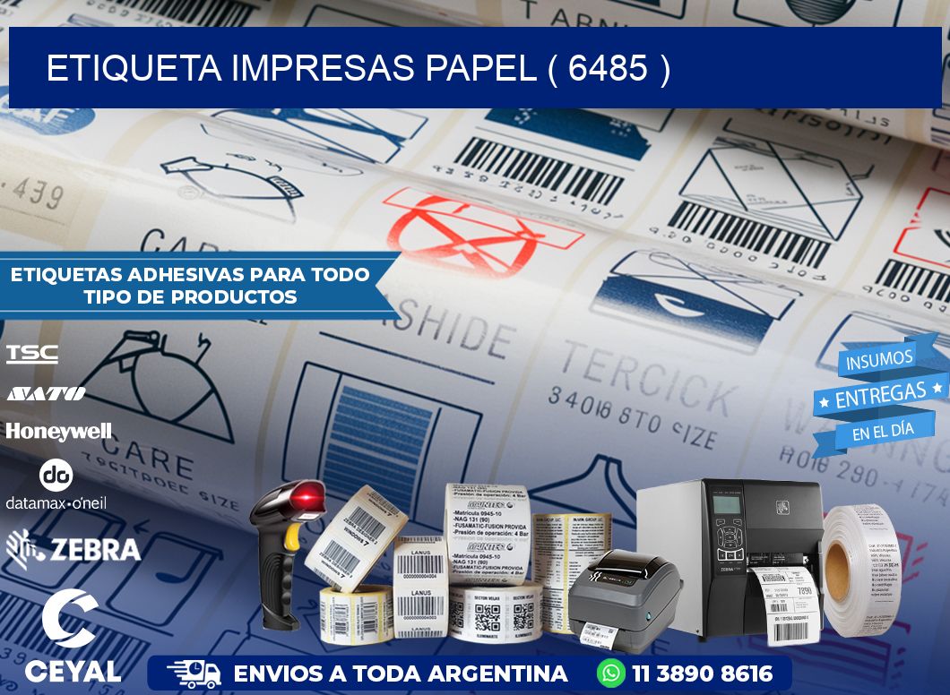 ETIQUETA IMPRESAS PAPEL ( 6485 )