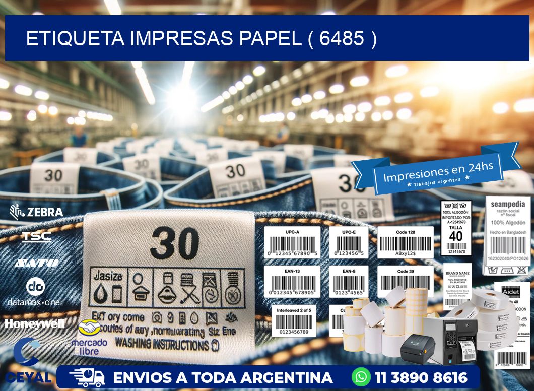 ETIQUETA IMPRESAS PAPEL ( 6485 )