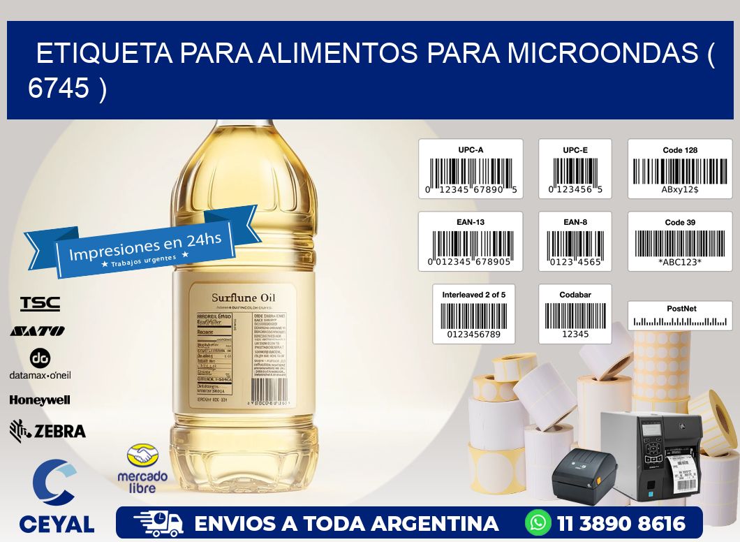 ETIQUETA PARA ALIMENTOS PARA MICROONDAS ( 6745 )