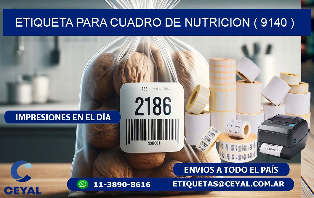 ETIQUETA PARA CUADRO DE NUTRICION ( 9140 )