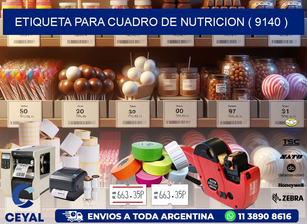 ETIQUETA PARA CUADRO DE NUTRICION ( 9140 )