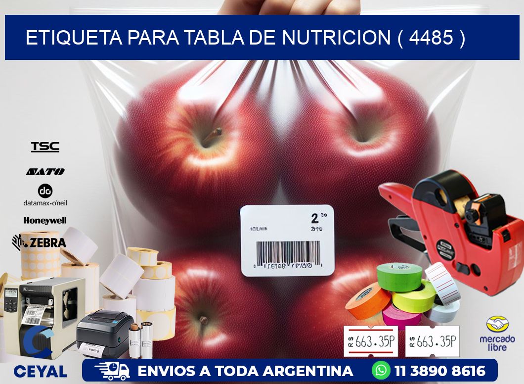 ETIQUETA PARA TABLA DE NUTRICION ( 4485 )