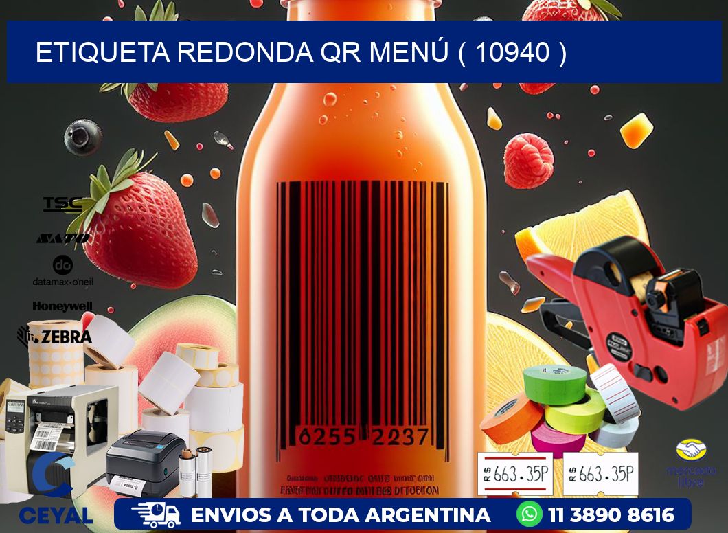 ETIQUETA REDONDA QR MENÚ ( 10940 )