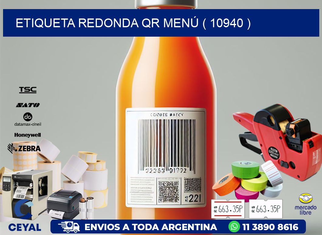 ETIQUETA REDONDA QR MENÚ ( 10940 )