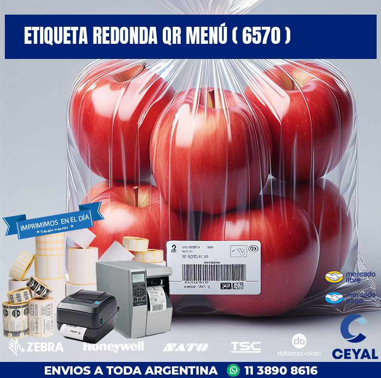 ETIQUETA REDONDA QR MENÚ ( 6570 )