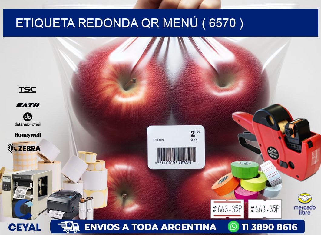 ETIQUETA REDONDA QR MENÚ ( 6570 )