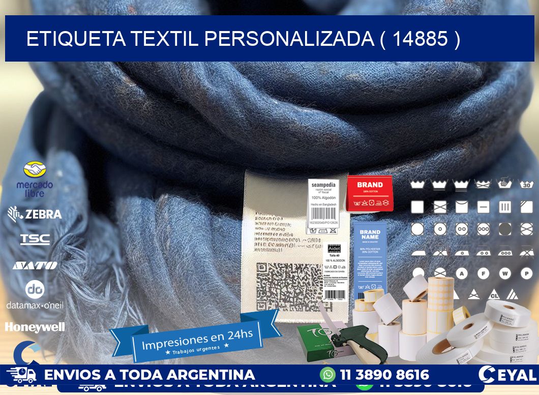 ETIQUETA TEXTIL PERSONALIZADA ( 14885 )