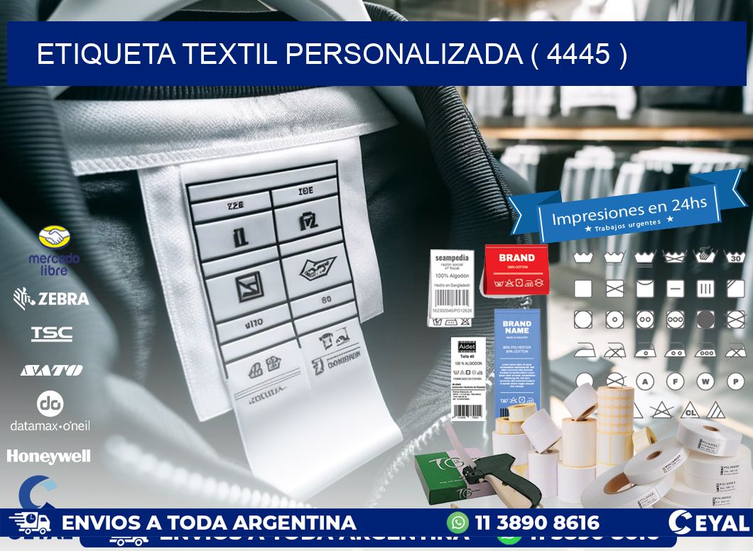 ETIQUETA TEXTIL PERSONALIZADA ( 4445 )