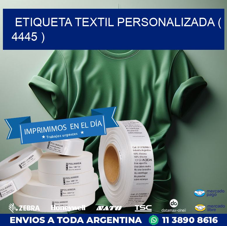 ETIQUETA TEXTIL PERSONALIZADA ( 4445 )