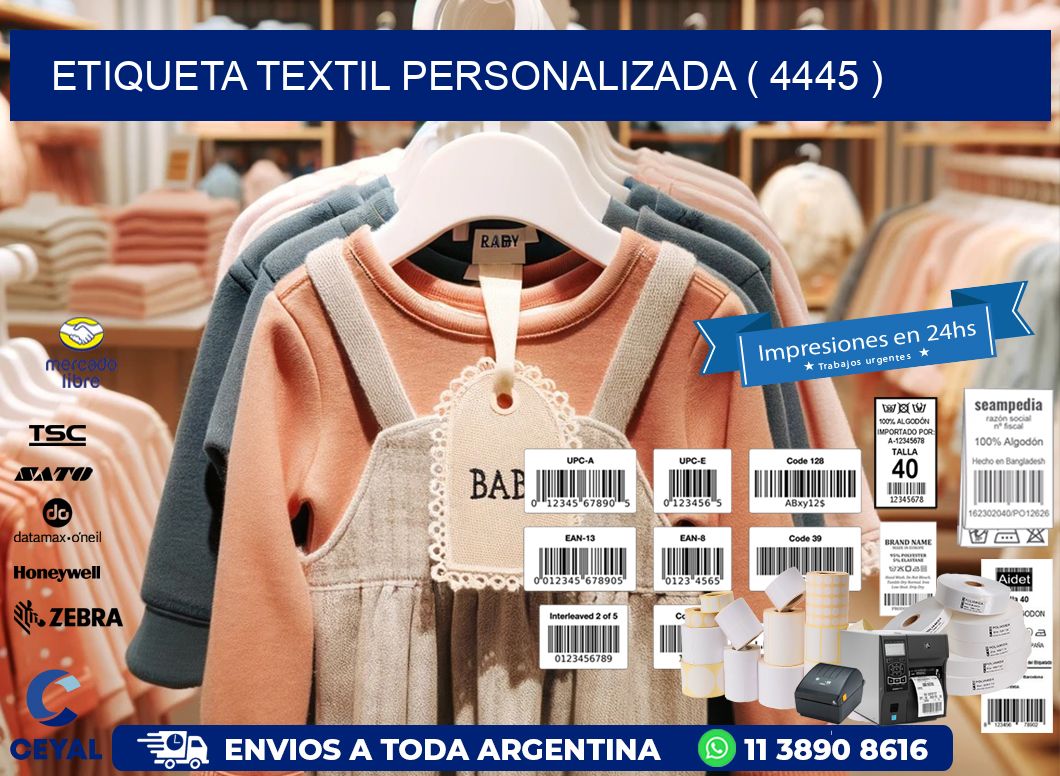 ETIQUETA TEXTIL PERSONALIZADA ( 4445 )