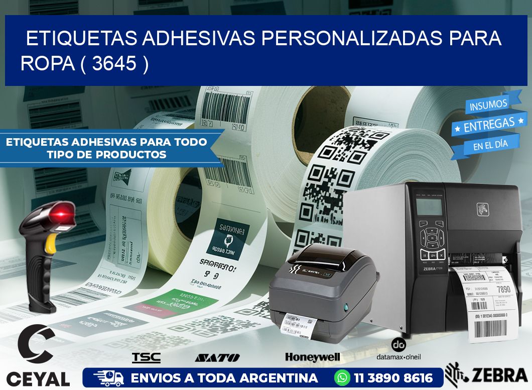 ETIQUETAS ADHESIVAS PERSONALIZADAS PARA ROPA ( 3645 )