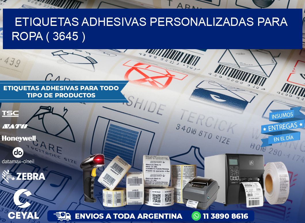 ETIQUETAS ADHESIVAS PERSONALIZADAS PARA ROPA ( 3645 )