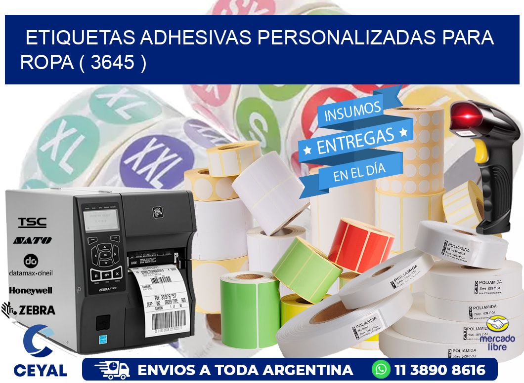 ETIQUETAS ADHESIVAS PERSONALIZADAS PARA ROPA ( 3645 )