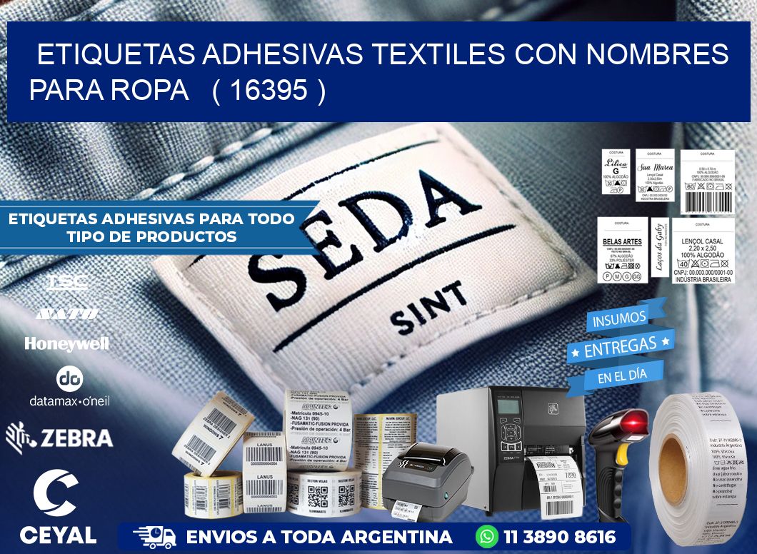 ETIQUETAS ADHESIVAS TEXTILES CON NOMBRES PARA ROPA   ( 16395 )