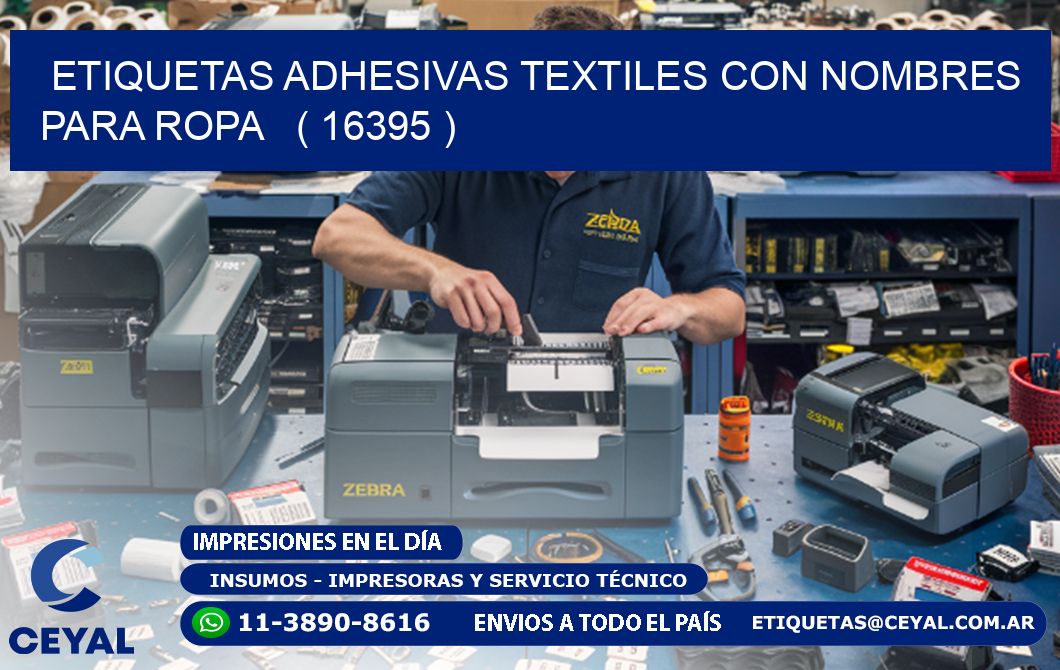 ETIQUETAS ADHESIVAS TEXTILES CON NOMBRES PARA ROPA   ( 16395 )