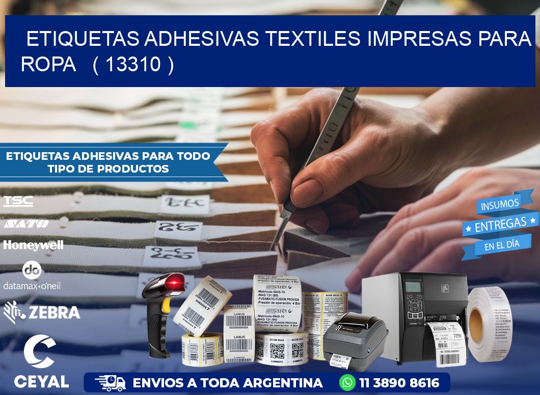 ETIQUETAS ADHESIVAS TEXTILES IMPRESAS PARA ROPA   ( 13310 )