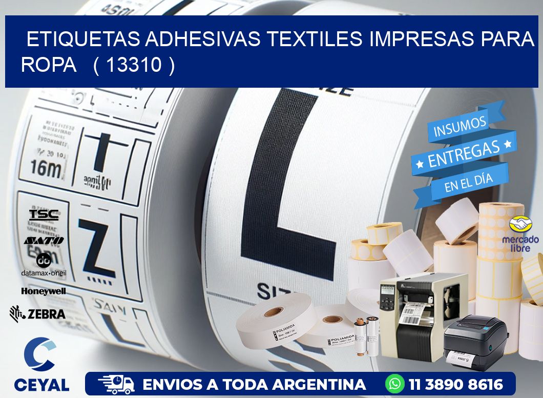 ETIQUETAS ADHESIVAS TEXTILES IMPRESAS PARA ROPA   ( 13310 )