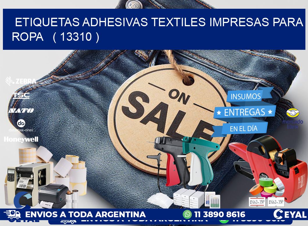 ETIQUETAS ADHESIVAS TEXTILES IMPRESAS PARA ROPA   ( 13310 )