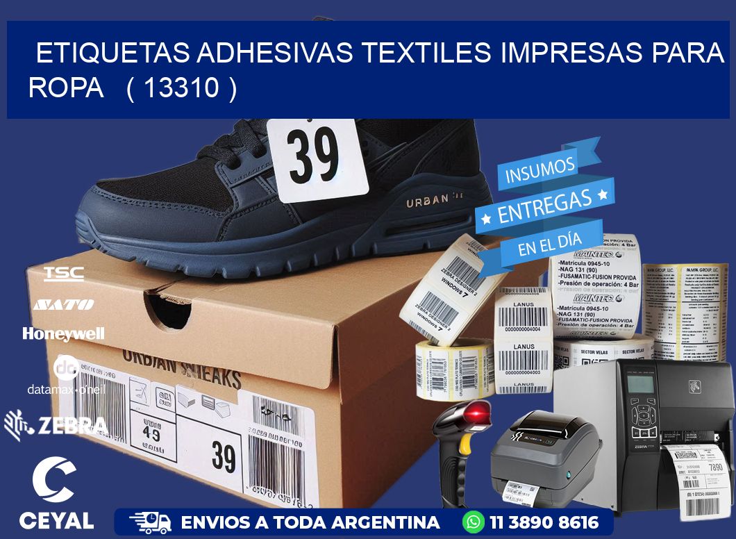 ETIQUETAS ADHESIVAS TEXTILES IMPRESAS PARA ROPA   ( 13310 )