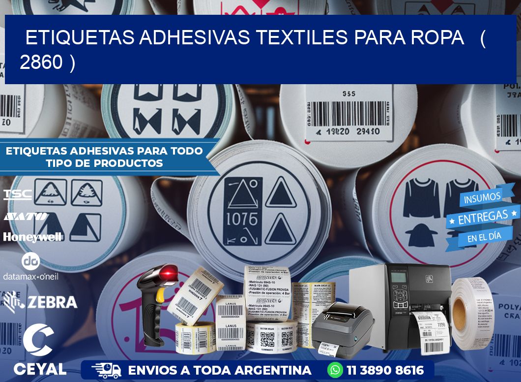 ETIQUETAS ADHESIVAS TEXTILES PARA ROPA   ( 2860 )