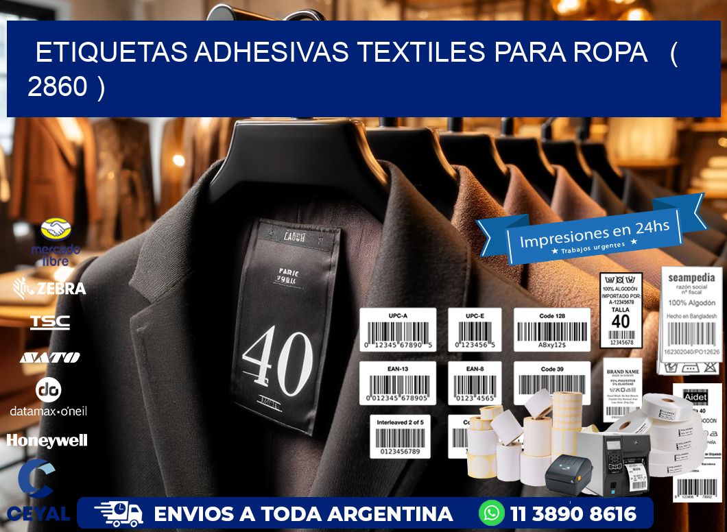 ETIQUETAS ADHESIVAS TEXTILES PARA ROPA   ( 2860 )