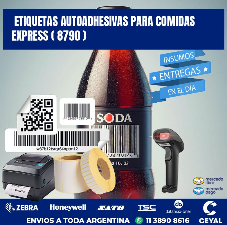 ETIQUETAS AUTOADHESIVAS PARA COMIDAS EXPRESS ( 8790 )