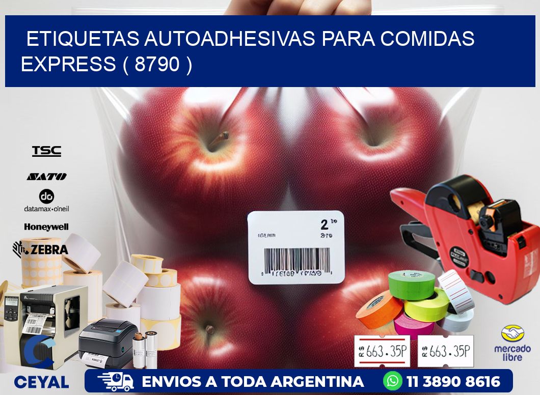 ETIQUETAS AUTOADHESIVAS PARA COMIDAS EXPRESS ( 8790 )