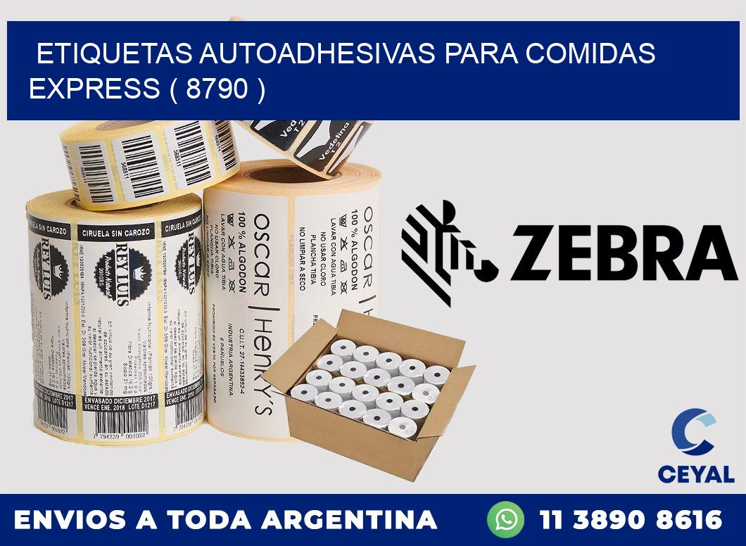 ETIQUETAS AUTOADHESIVAS PARA COMIDAS EXPRESS ( 8790 )