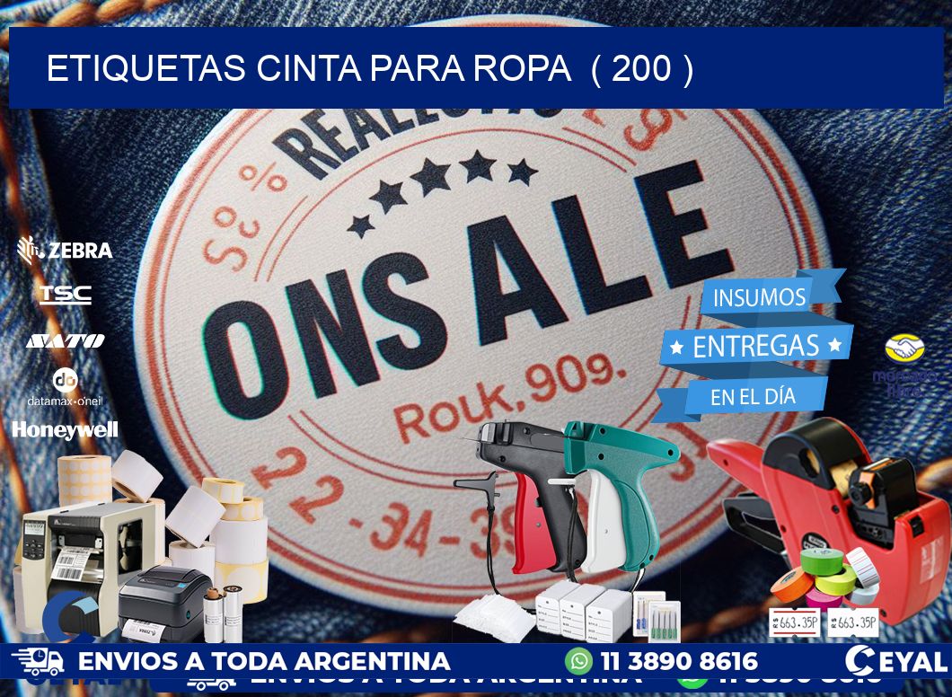 ETIQUETAS CINTA PARA ROPA  ( 200 )