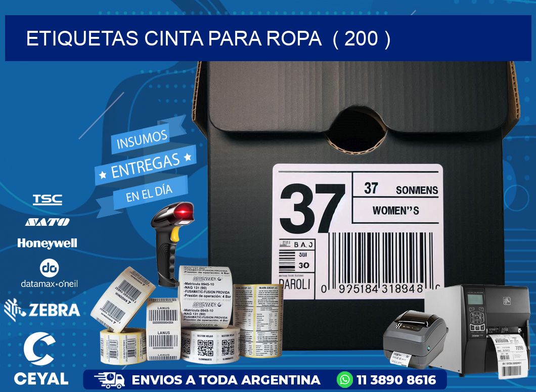 ETIQUETAS CINTA PARA ROPA  ( 200 )