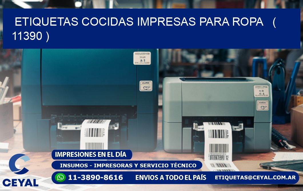 ETIQUETAS COCIDAS IMPRESAS PARA ROPA   ( 11390 )