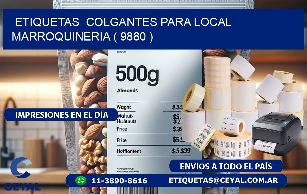 ETIQUETAS  COLGANTES PARA LOCAL MARROQUINERIA ( 9880 )